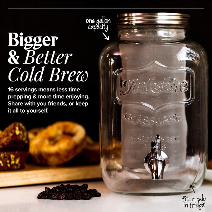 Cold Brew Coffee Maker - 1 Gallon Glass Pitcher (image 3)