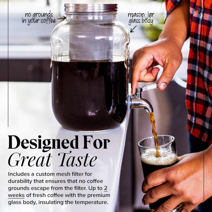 Cold Brew Coffee Maker - 1 Gallon Glass Pitcher (image 4)