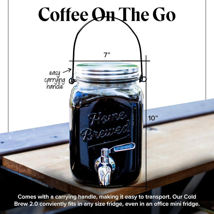 Cold Brew Coffee Maker - Glass Pitcher with Stainless Steel Spout (image 4)